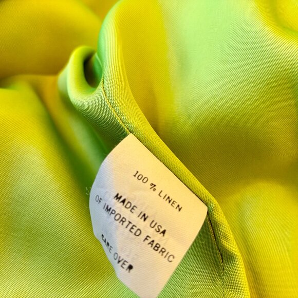 Talbots Vintage Lime Green LINEN Jacket Blazer Lined Pockets Womens size 14 - Picture 8 of 16